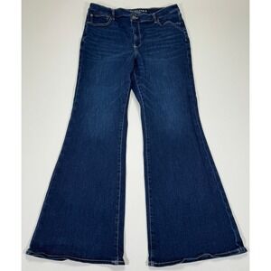 American Eagle Womens Super High-Rise Flare Jeans 18 Long Dark Wash Next Level